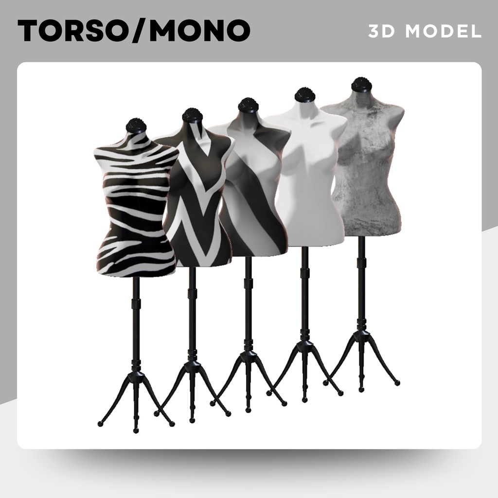 【3Dモデル|無料あり】モノクロなトルソー