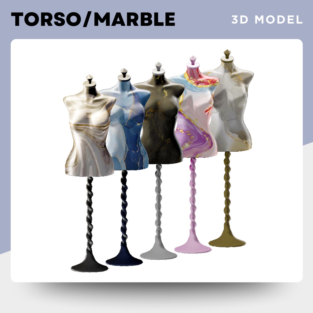 【3Dモデル｜無料あり】大理石のトルソー