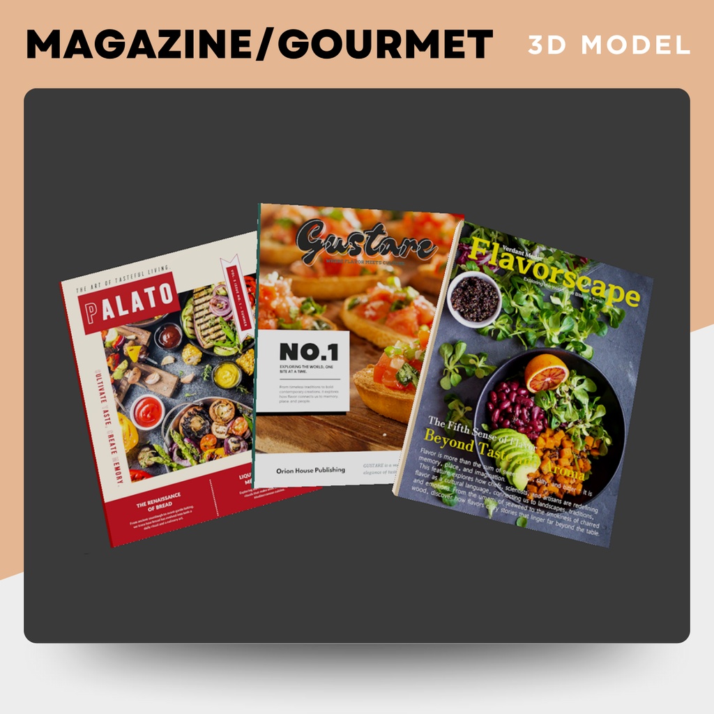 【3Dモデル｜無料あり】架空の海外グルメ雑誌