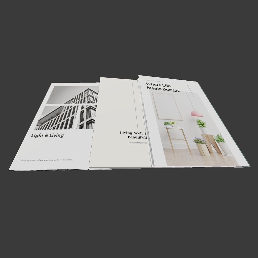 【3Dモデル|無料あり】架空の海外インテリア雑誌