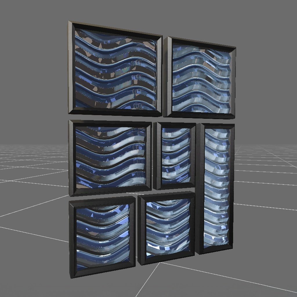 【3Dモデル|無料あり】ガラスのウォールアート『UNABARA』