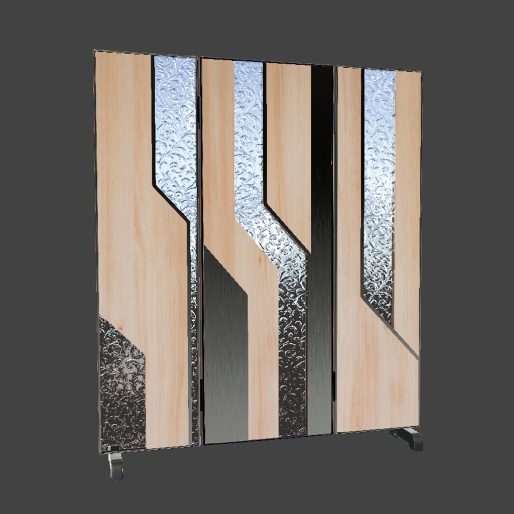 【3Dモデル|無料あり】異素材パーテーション『STRATA/ストラータ』