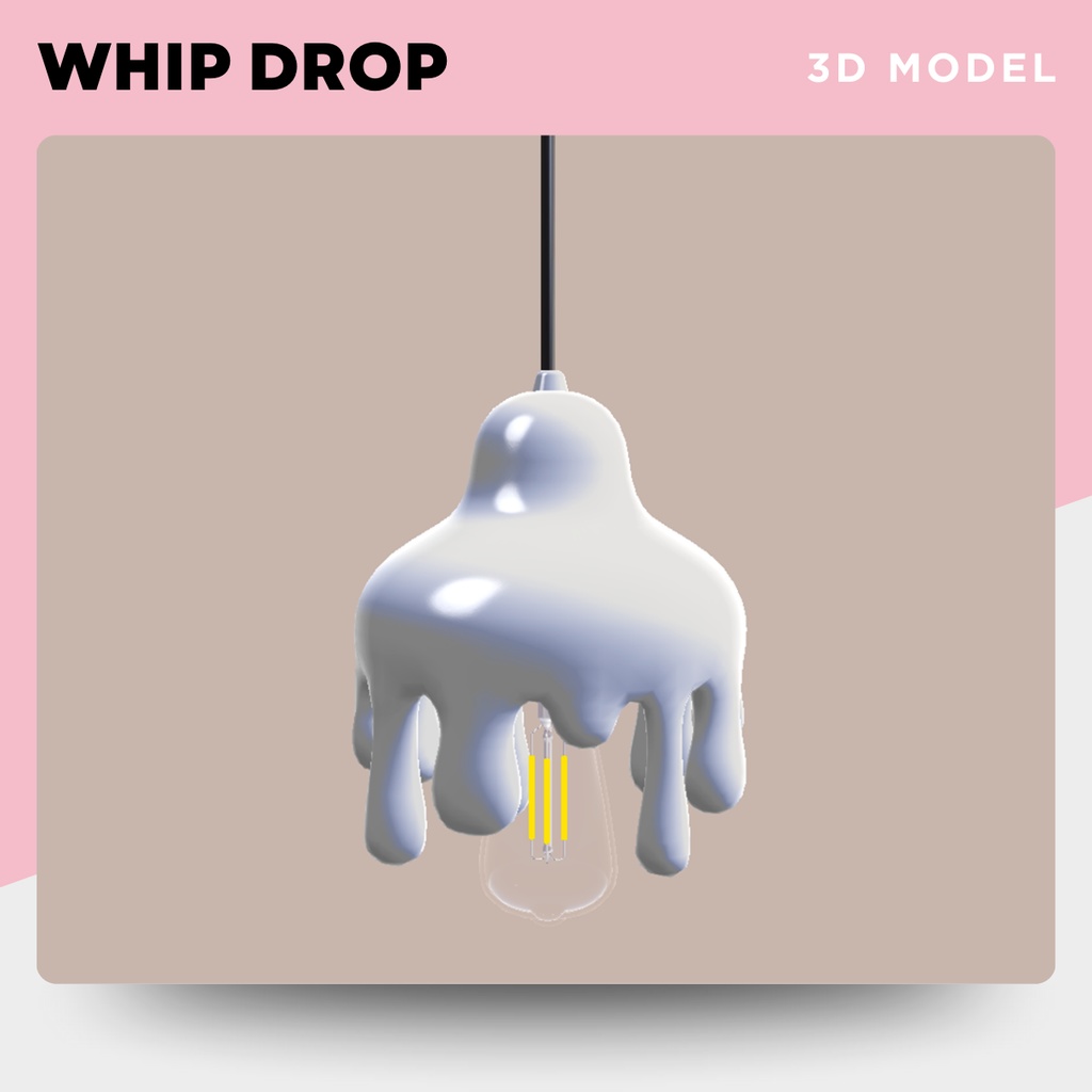【3Dモデル|無料あり】ペンダントライト『WhipDrop/ホイップドロップ』