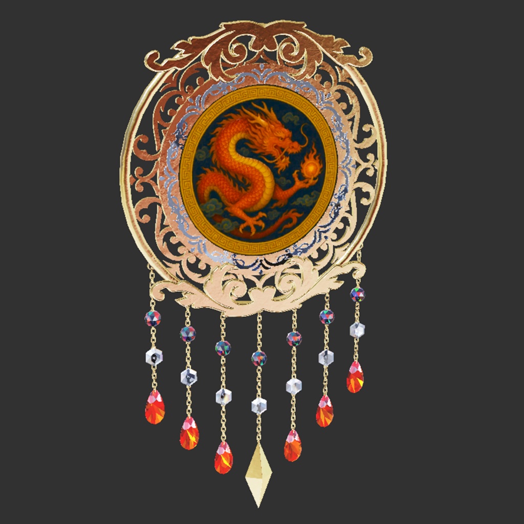 【3Dモデル|無料あり】ウォールデコ『三龍の壁飾り』