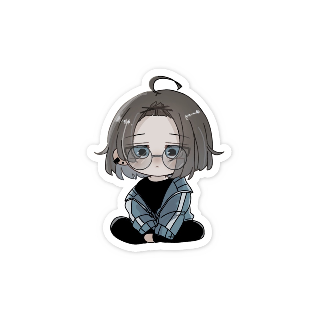 めがねポンパ月菜スマホステッカー