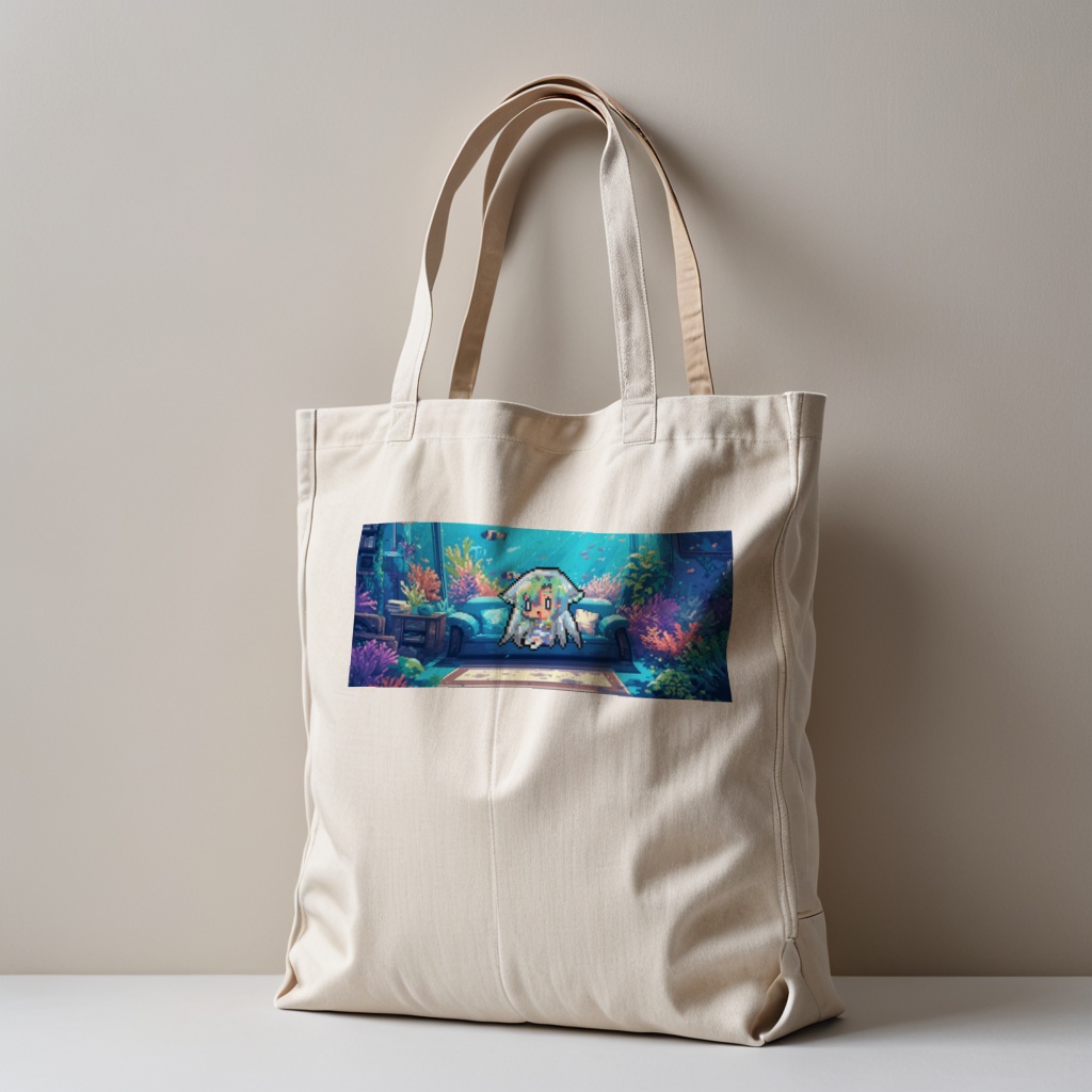 ドット絵トートバッグ【横36cm×高37cm×マチ11cm】