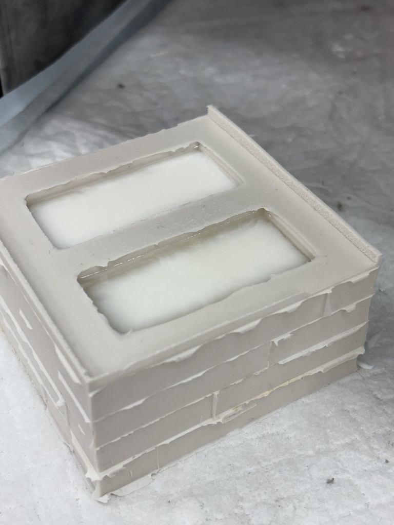 コンクリートバリア(バリケード)複製用シリコン型