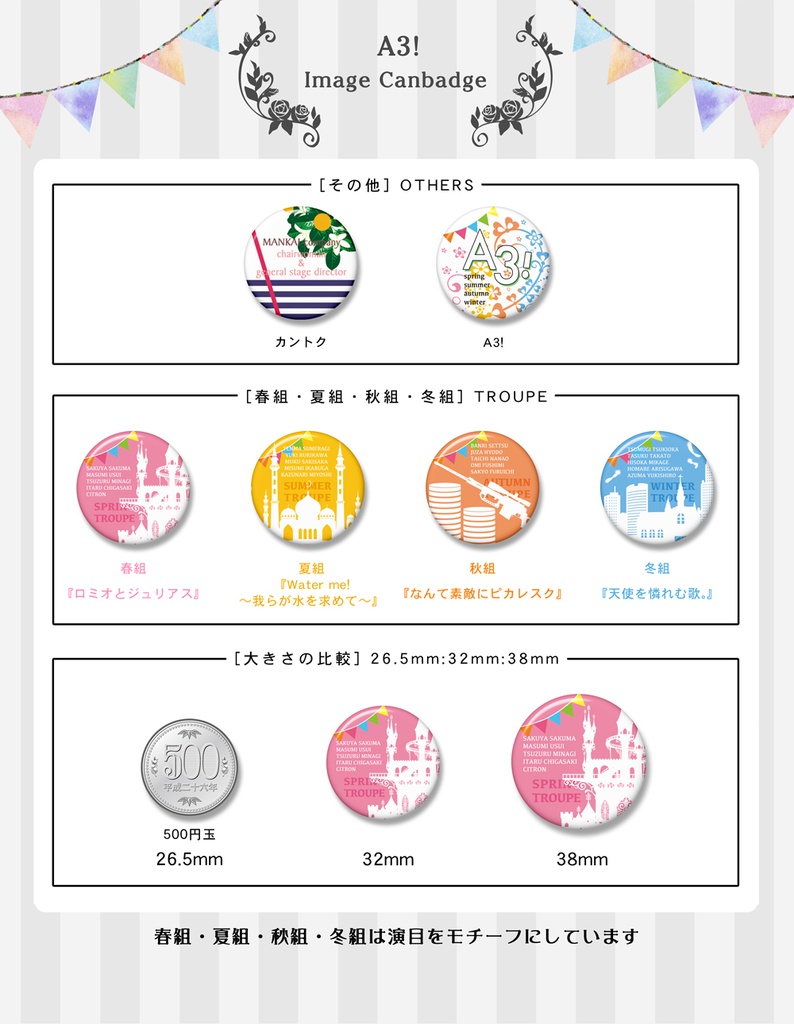 【A3!】イメージ缶バッジ