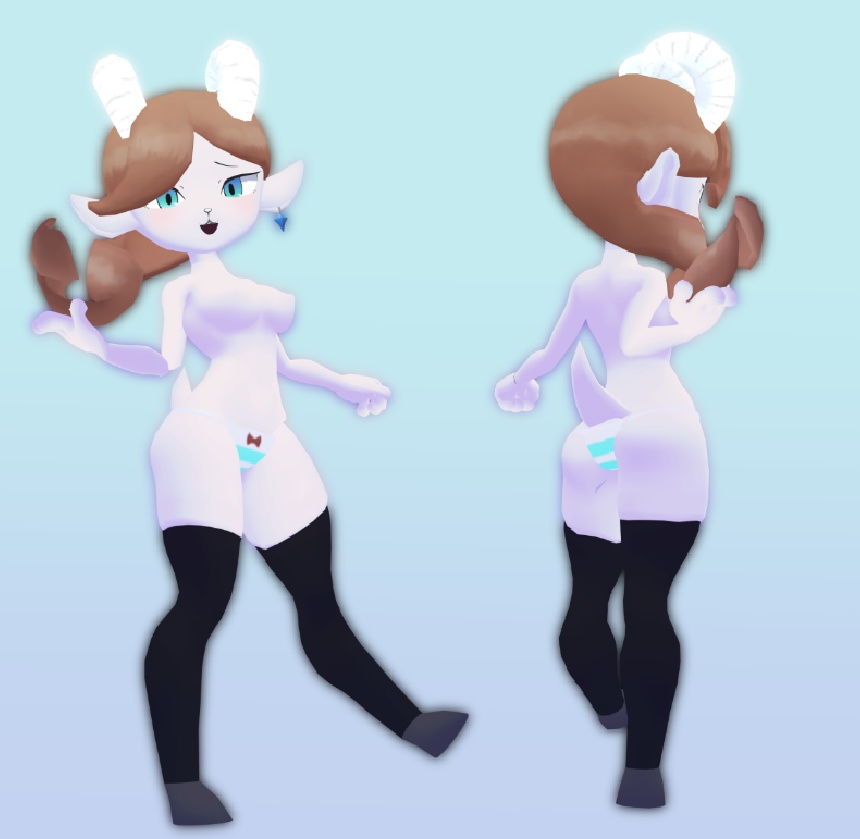 【オリジナル3Dモデル】シロヤギ