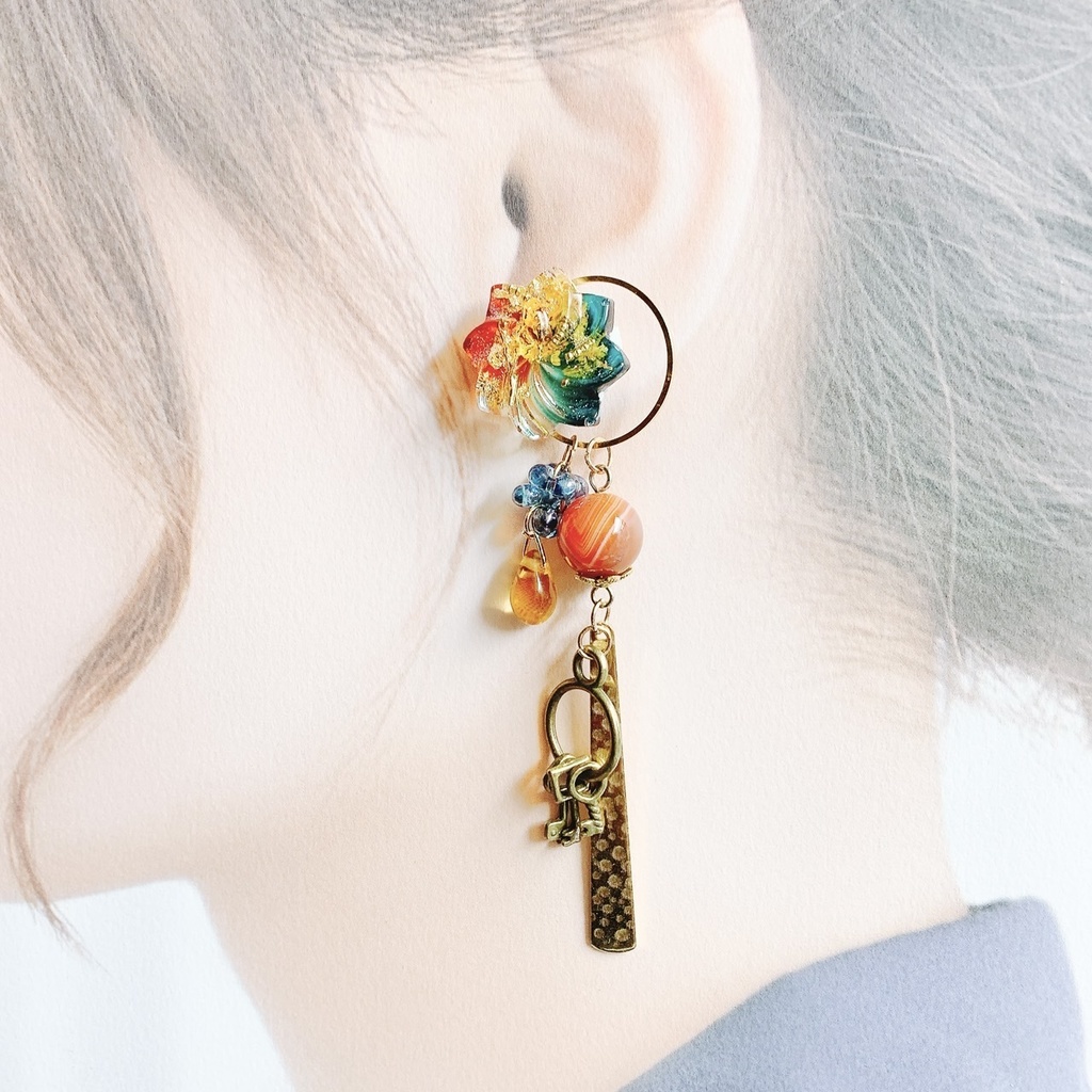 魁星モチーフアクセサリー ピアスorイヤリング