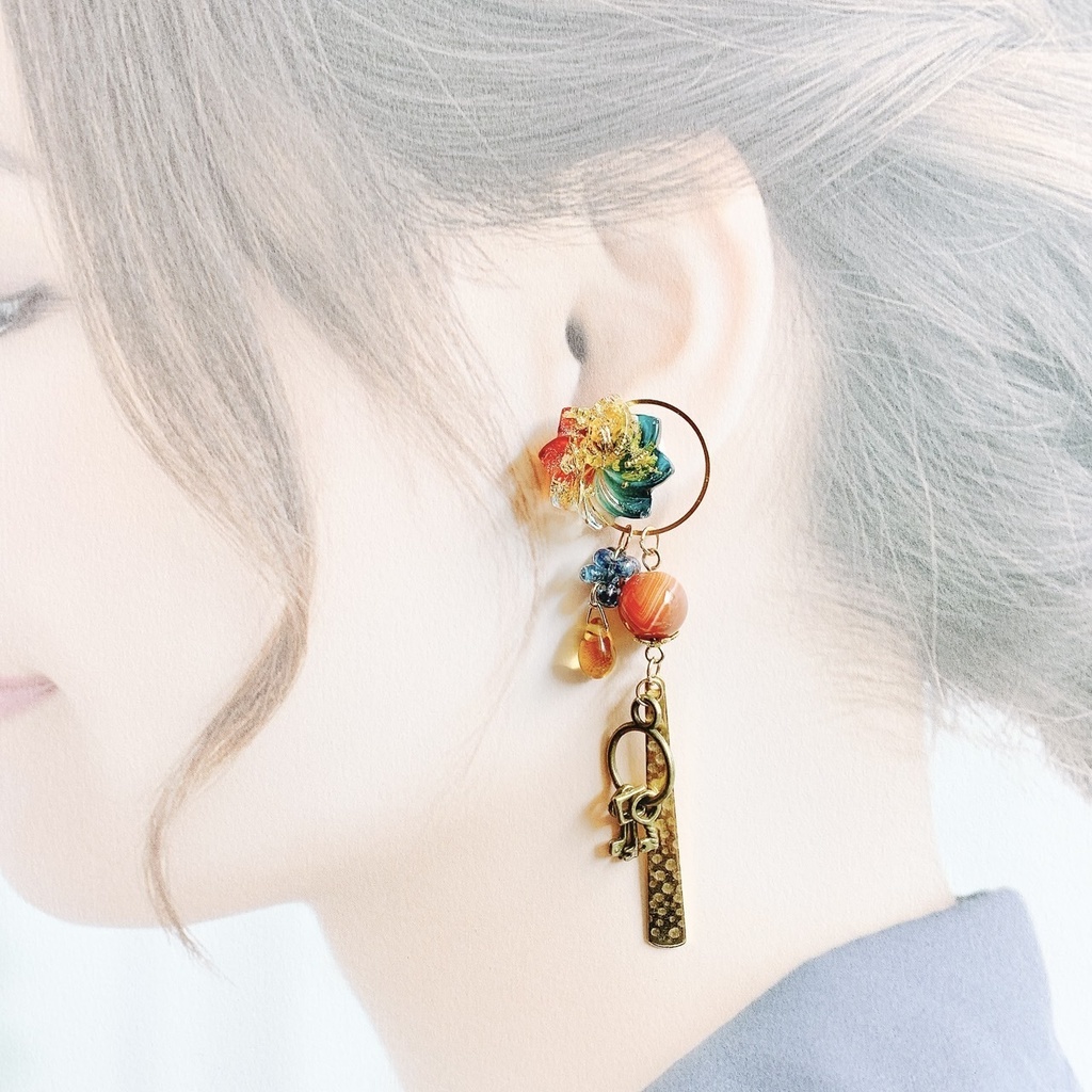 魁星モチーフアクセサリー ピアスorイヤリング