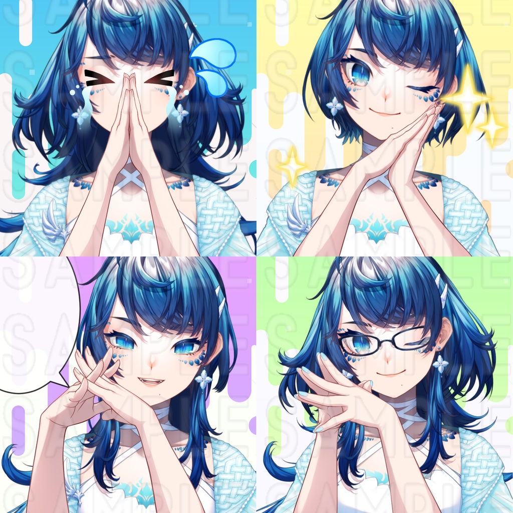 【手ポーズ素材 ( 4種 ) 】〈無料版・有料版あり〉