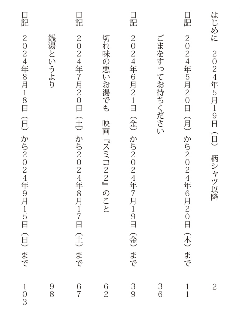 日記集 柄シャツ以降