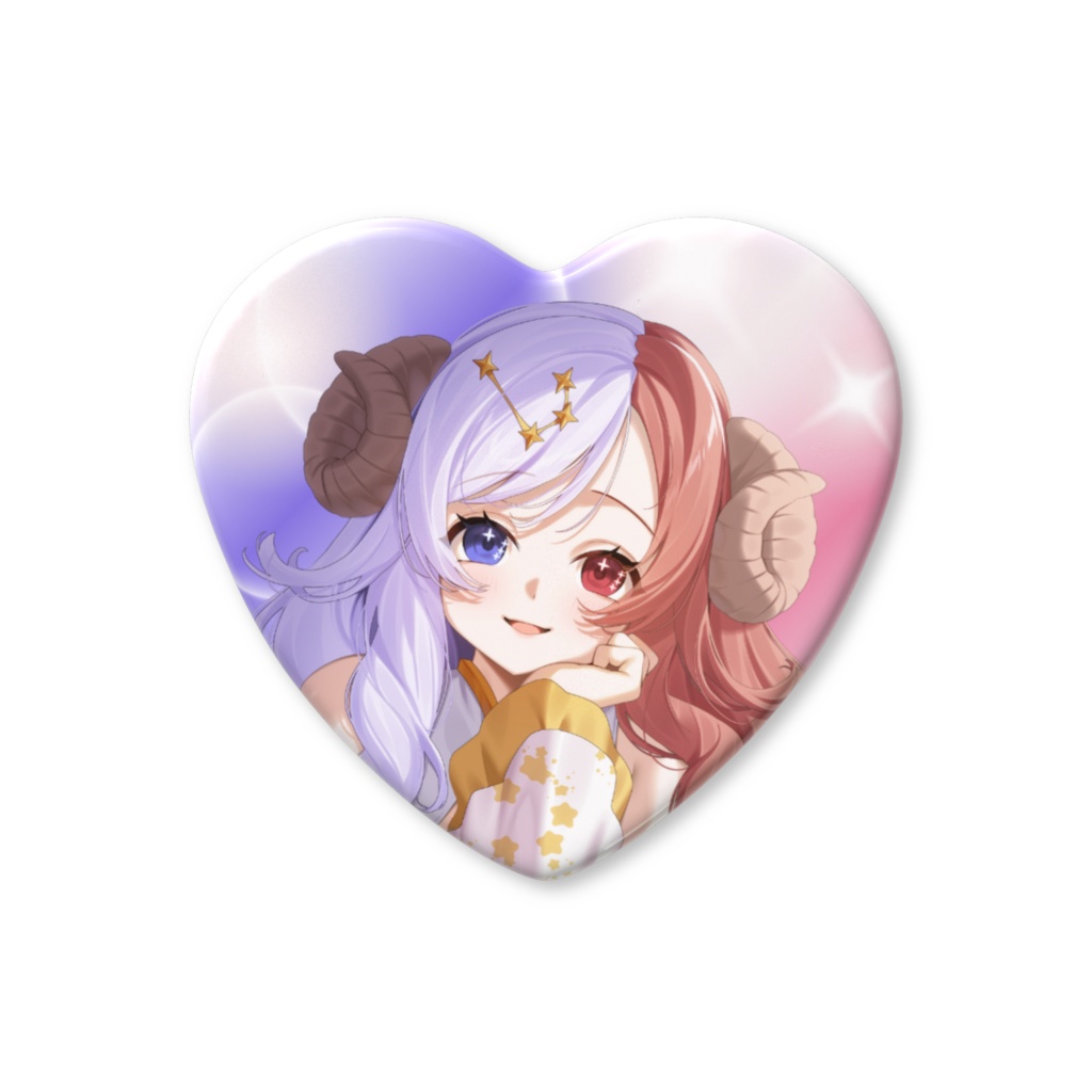 ハート型缶バッジ