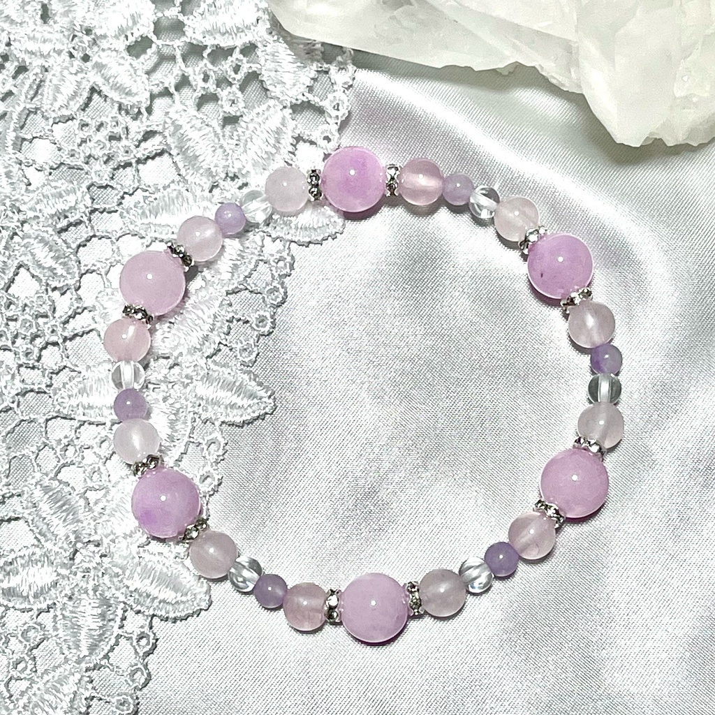 SALE🐥ローズクォーツ、ラベンダーアメジスト、ベリル、水晶(クォーツ)のブレスレット 天然石 パワーストーン