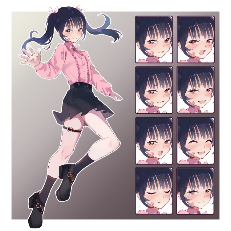 地雷系の女の子(表情9種)