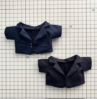 (型紙) ブレザー　ぬいぐるみ15ｃｍｻｲｽﾞ　