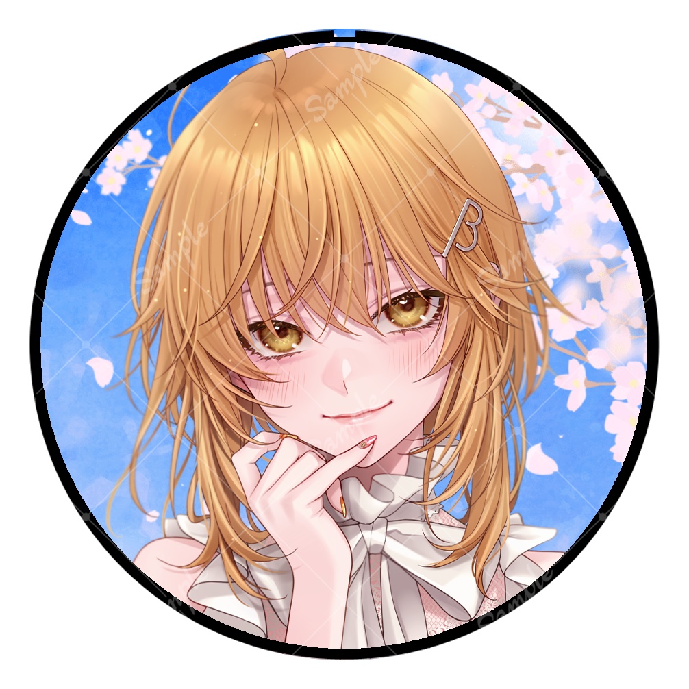 アルファ等身缶バッジ 春ver