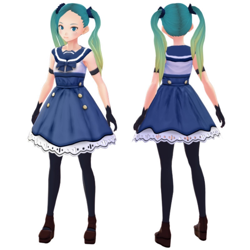 セーラーワンピース Vroid用テクスチャ Hulaflatworks Booth