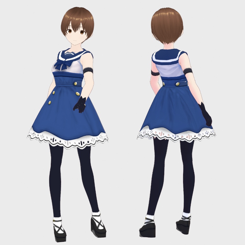 【FREE/無料】セーラーワンピース【VRoid Texture】