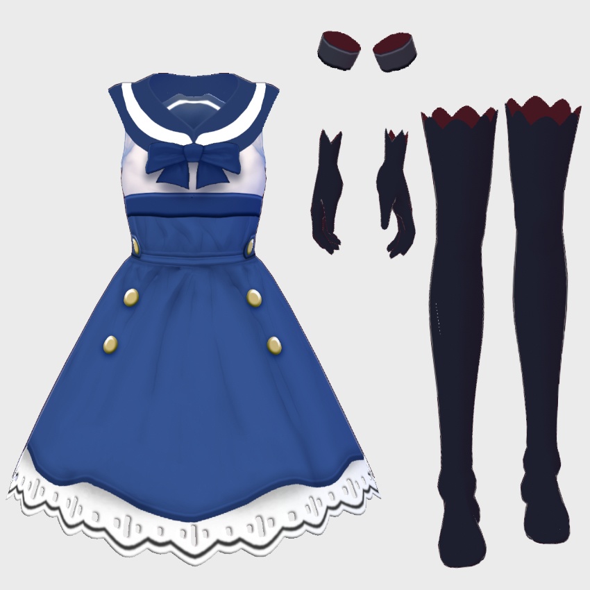 【FREE/無料】セーラーワンピース【VRoid Texture】