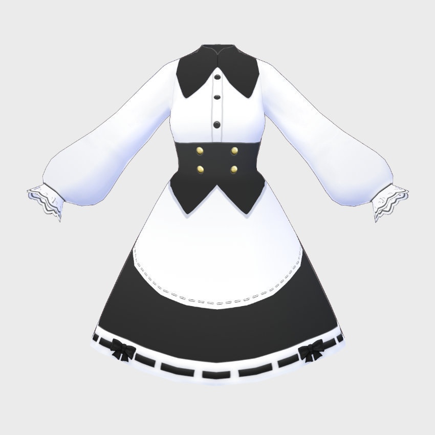 【FREE/無料】メイド服【VRoid Texture】