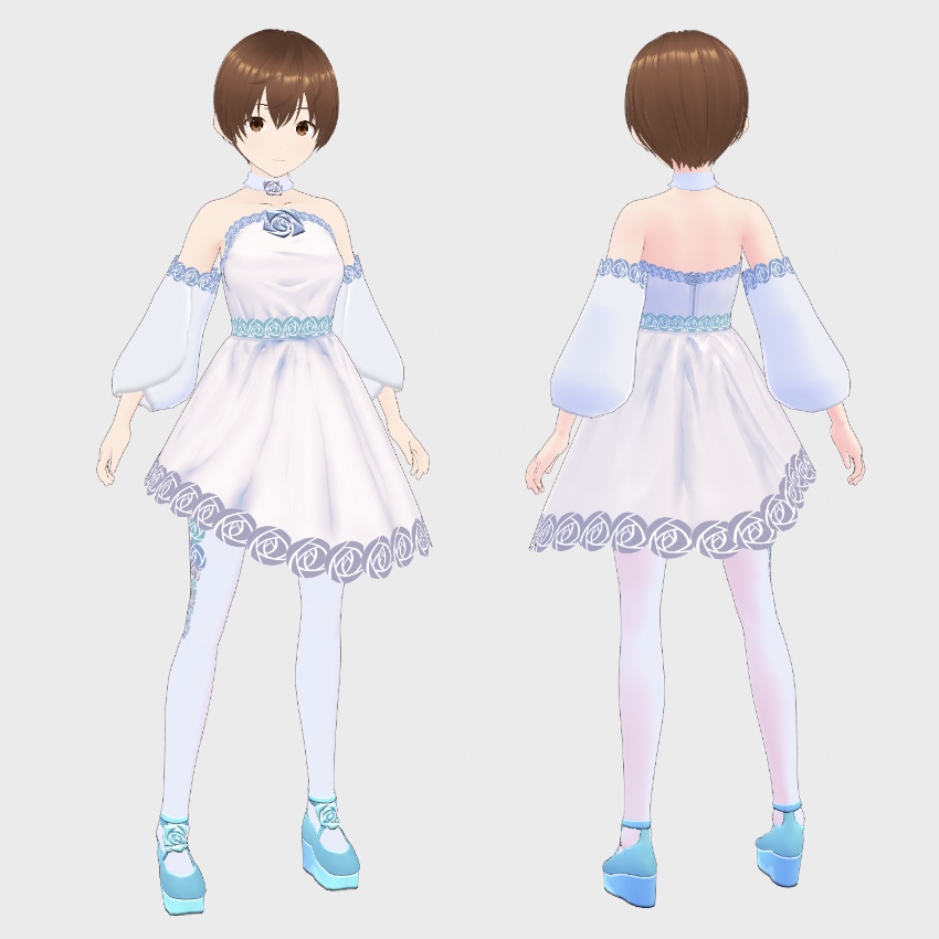 【FREE/無料】バラワンピース【VRoid Texture】