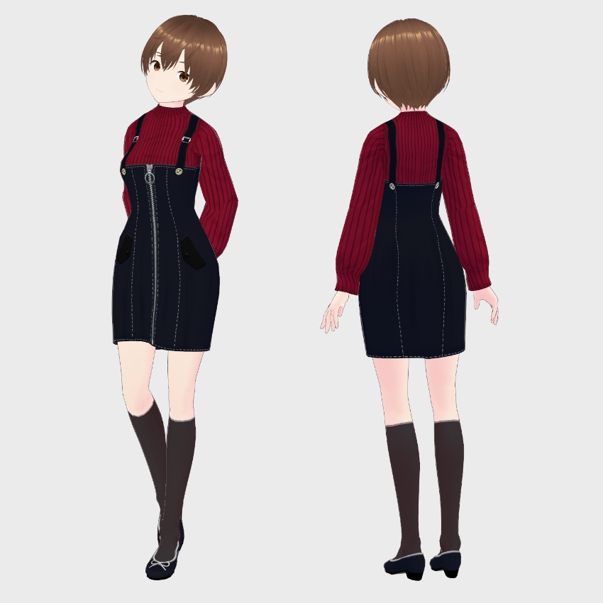 【FREE/無料】オーバーオールドレス【VRoid Texture】