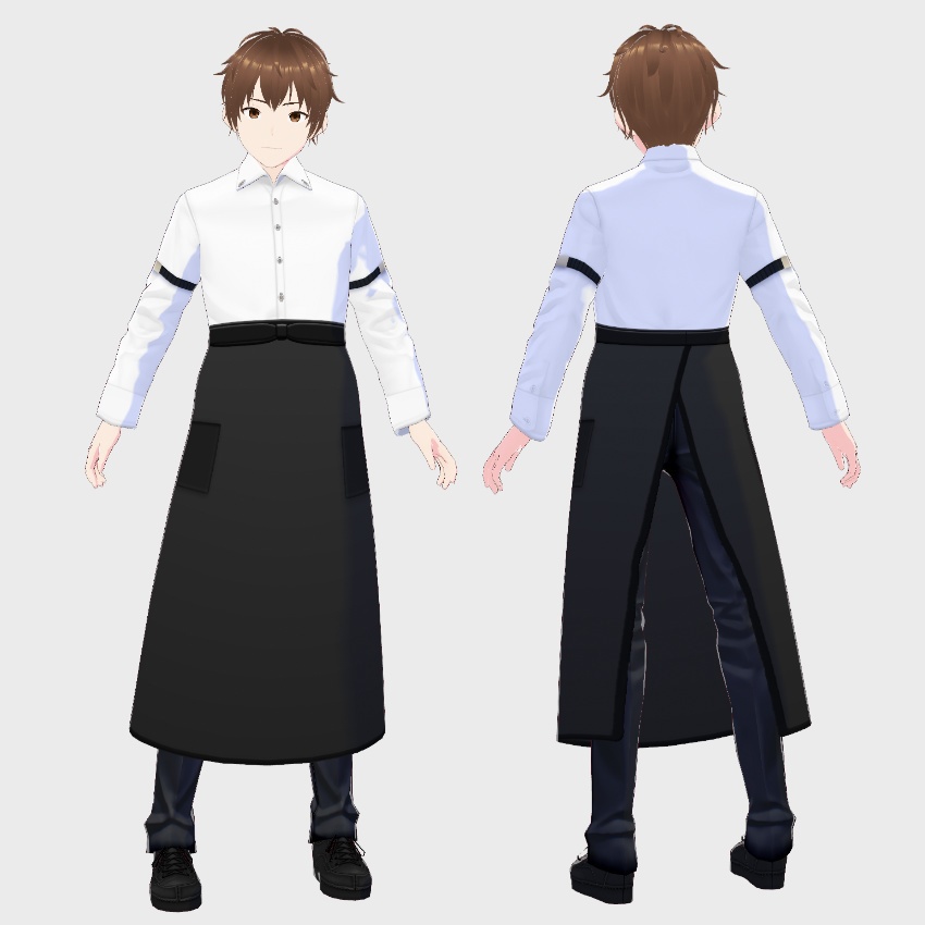 【FREE/無料】ギャルソンエプロン【VRoid Texture】