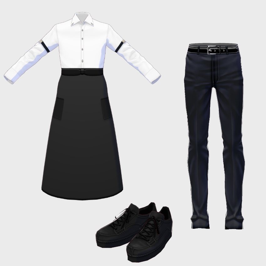 【FREE/無料】ギャルソンエプロン【VRoid Texture】