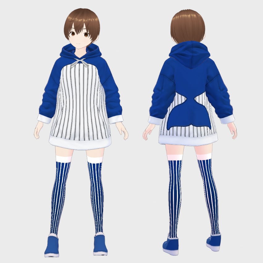 【FREE/無料】くじらパーカー【VRoid Texture】
