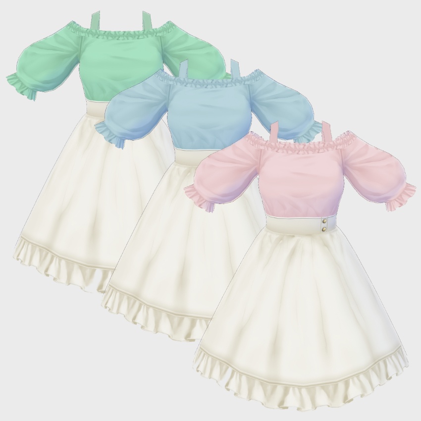 【FREE/無料】オフショルダードレス【VRoid Texture】