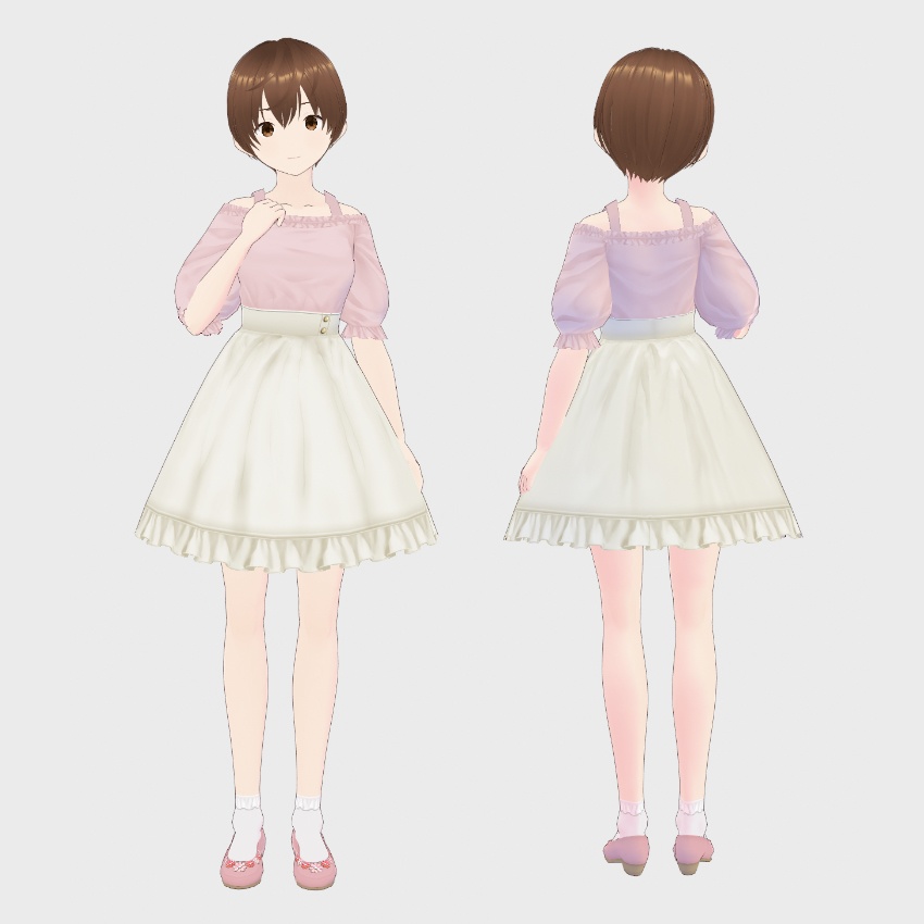【FREE/無料】オフショルダードレス【VRoid Texture】