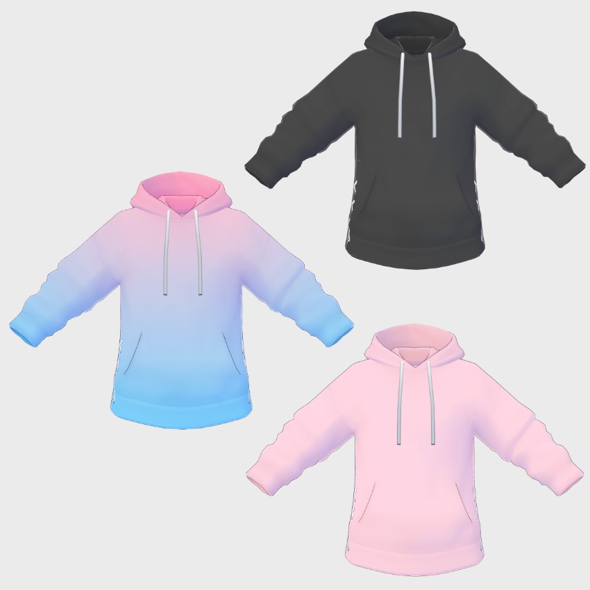 【FREE/無料】バックプリントパーカー【VRoid Texture】