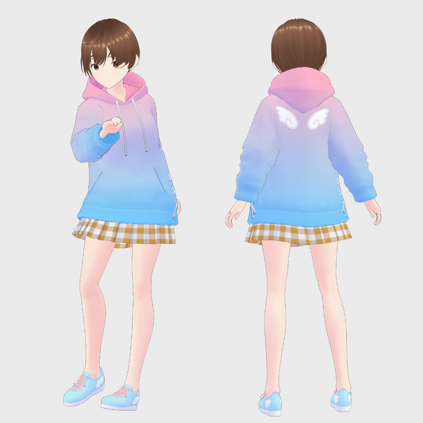 【FREE/無料】バックプリントパーカー【VRoid Texture】