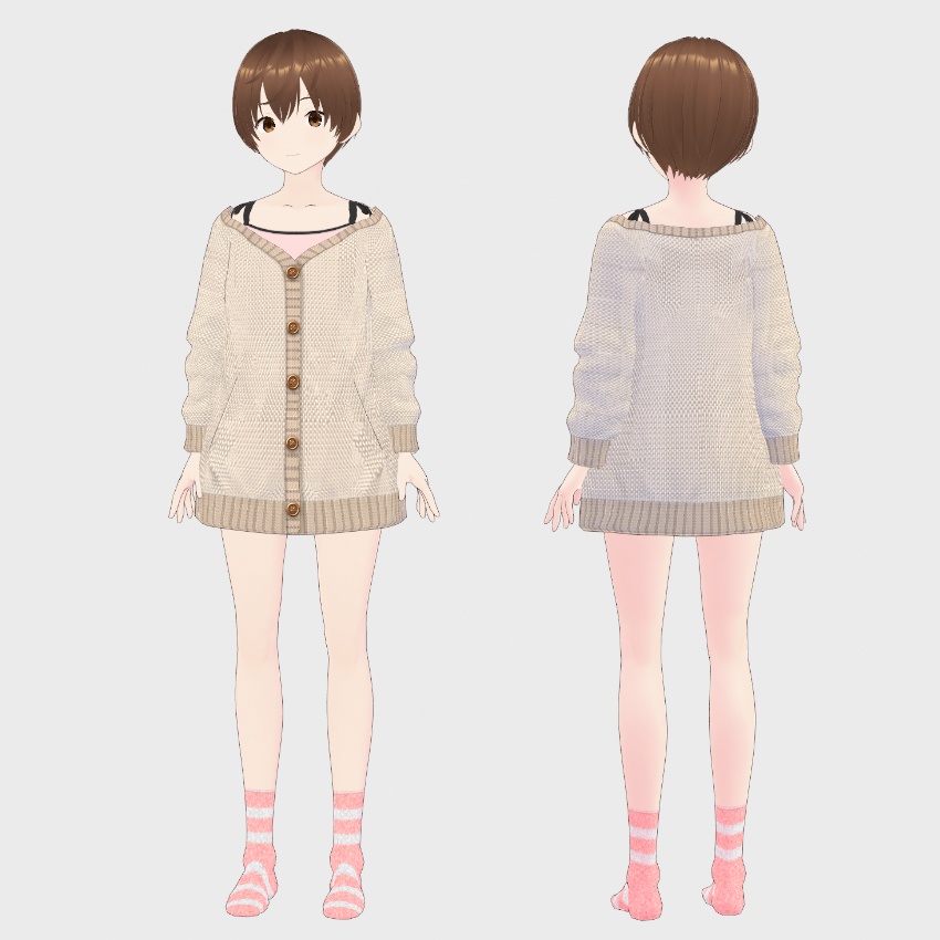 【FREE/無料】ニットカーディガン【VRoid Texture】