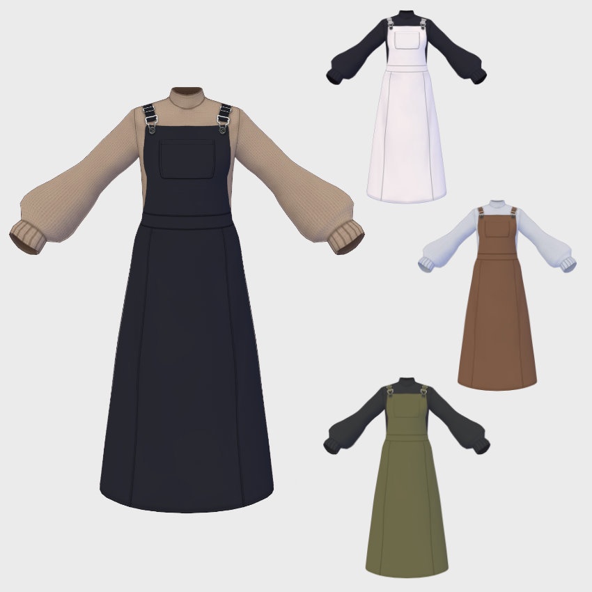 【FREE/無料】サロペットスカート【VRoid Texture】