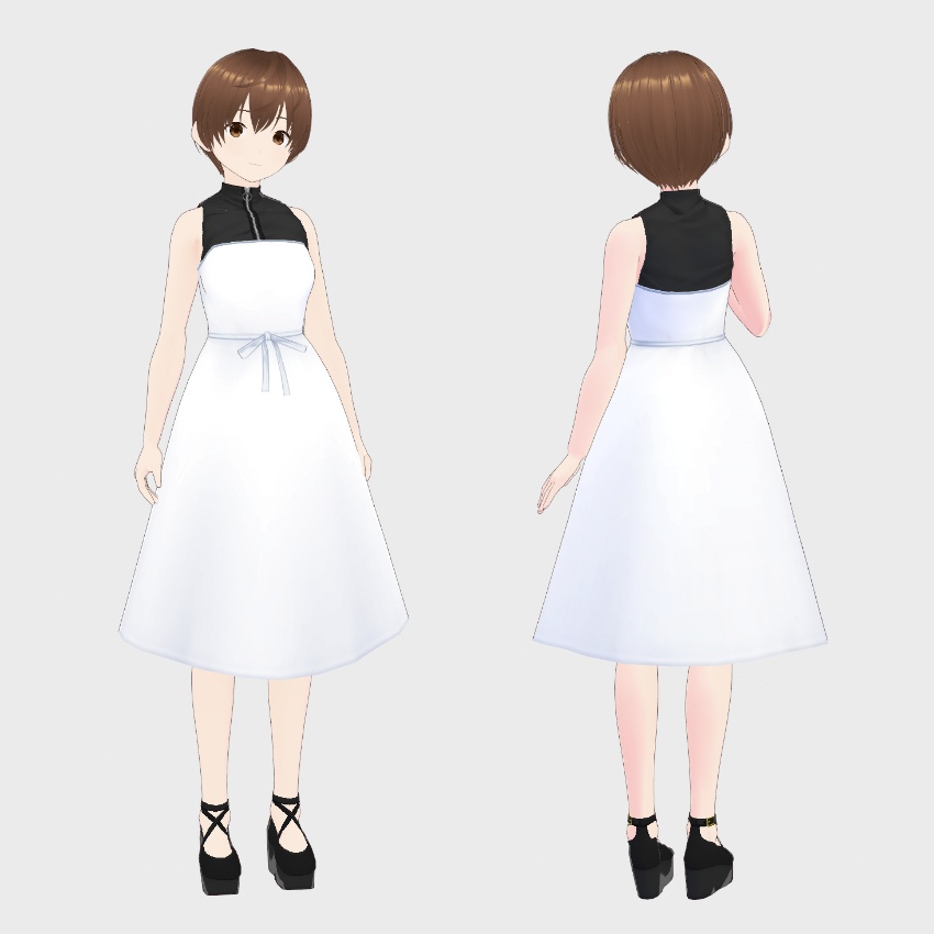 【FREE/無料】ノースリーブドレス【VRoid Texture】