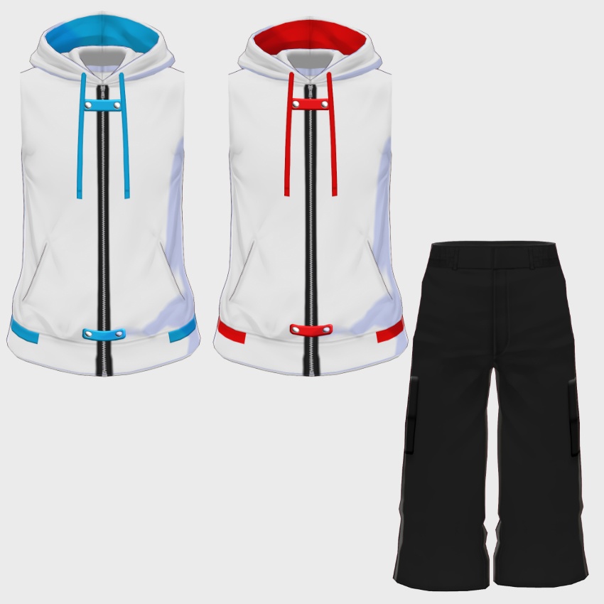 【FREE/無料】ノースリーブパーカー【VRoid Texture】