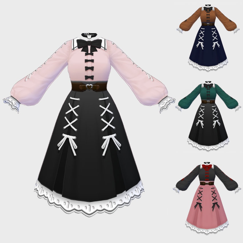 【FREE/無料】レースアップドレス【VRoid Texture】