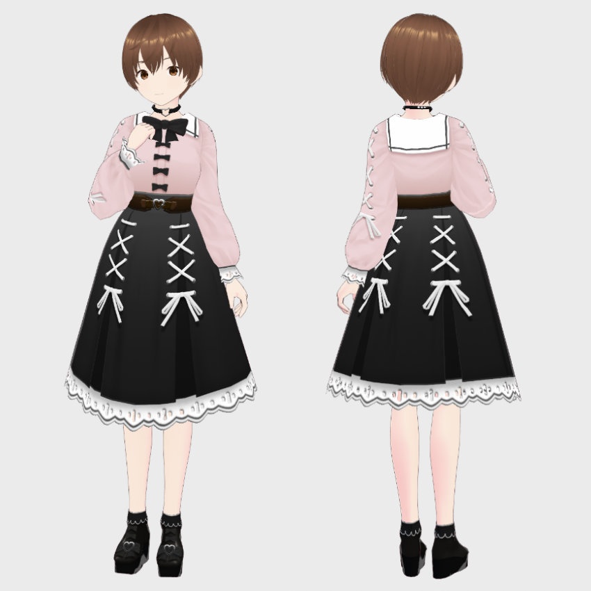 【FREE/無料】レースアップドレス【VRoid Texture】