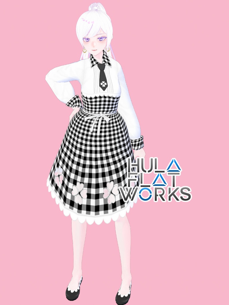 【FREE/無料】チェック柄ドレス【VRoid Texture】