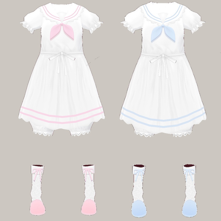 【FREE/無料】セーラールームウェア【VRoid Texture】