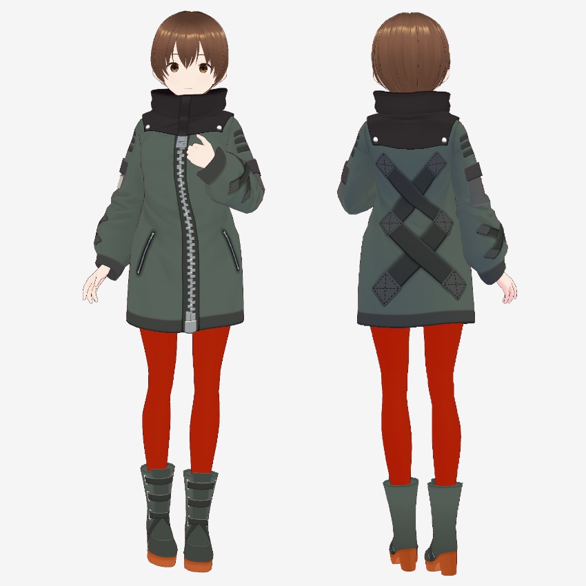 【FREE/無料】ベルトコート【VRoid Texture】