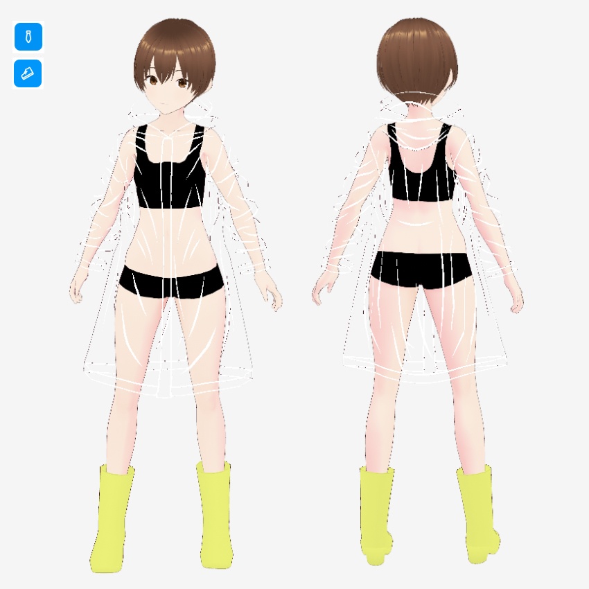 【FREE/無料】クリアレインコート【VRoid Texture】