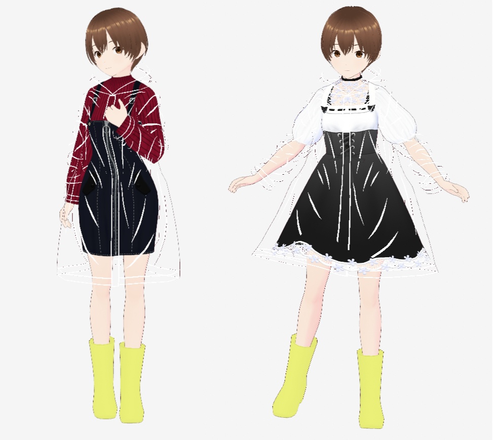 【FREE/無料】クリアレインコート【VRoid Texture】
