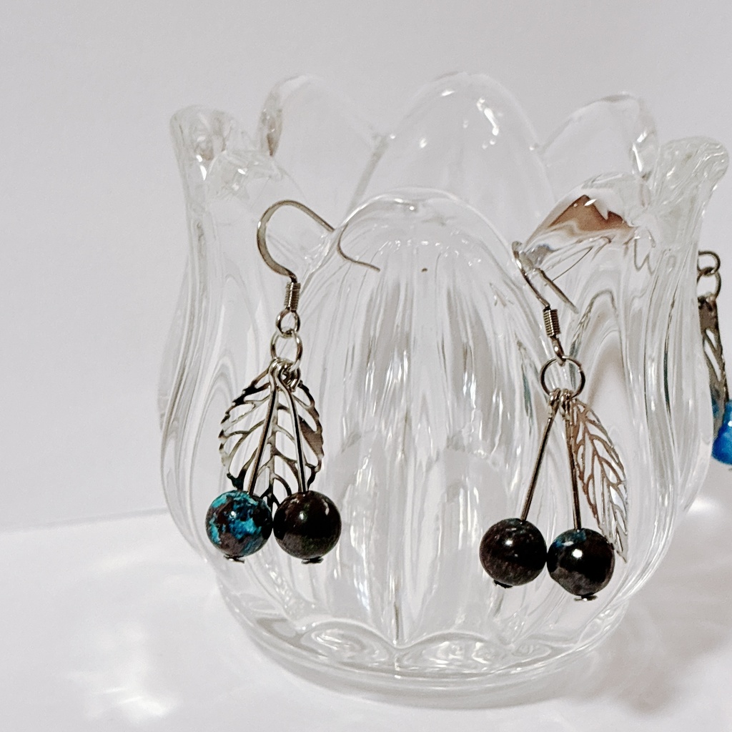 【725】イメージカラーのさくらんぼモチーフピアス④