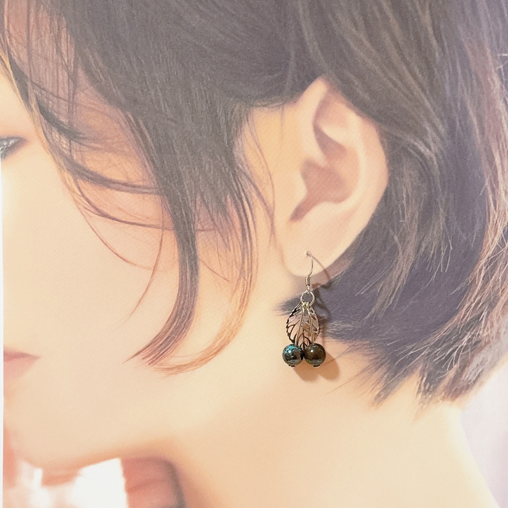 【725】イメージカラーのさくらんぼモチーフピアス④