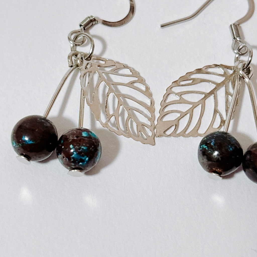 【725】イメージカラーのさくらんぼモチーフピアス④