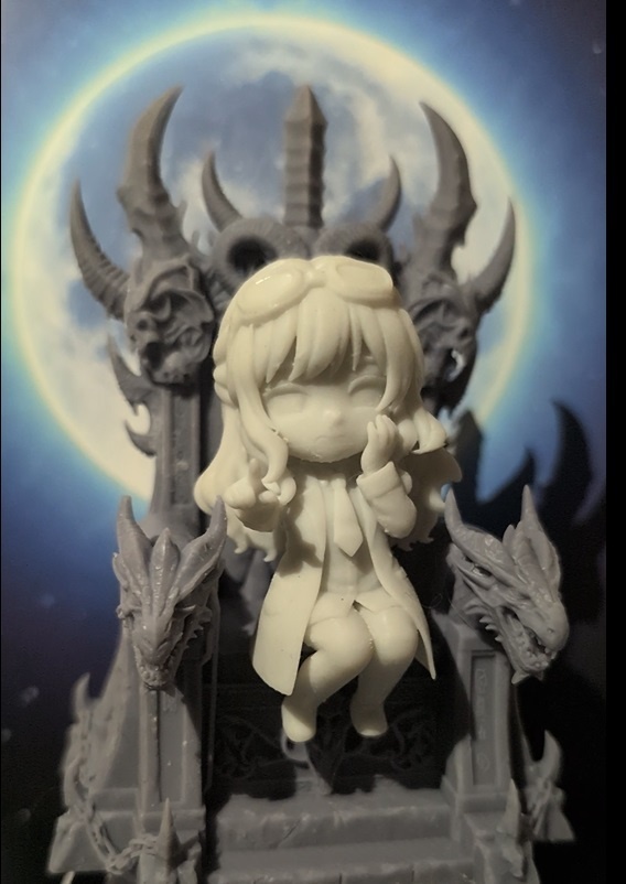 【デフォルメフィギュア】「魔王の玉座」＆「お座りDOYAちゃん」 3Dプリントモデル